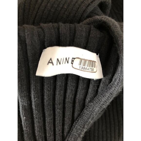 Anine Bing Victoria Top Ribbed Knit Cutout Long Sleeve Turtleneck Black Size XS - Picture 7 of 10